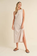 Sleeveless Terry Cloth Midi Dress - Home & Well 