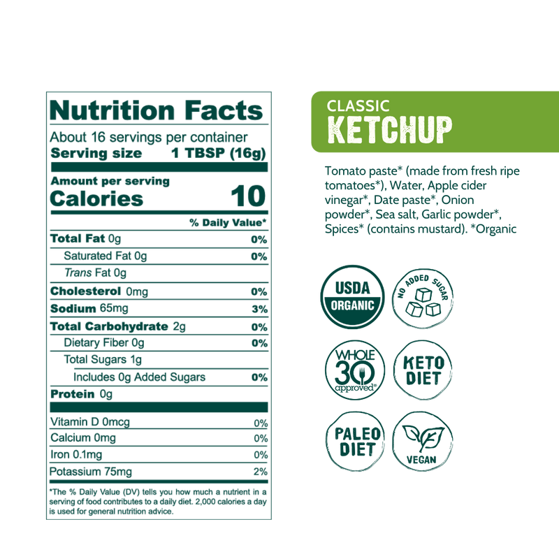 Organic Sugar-Free Ketchup - Home & Well 