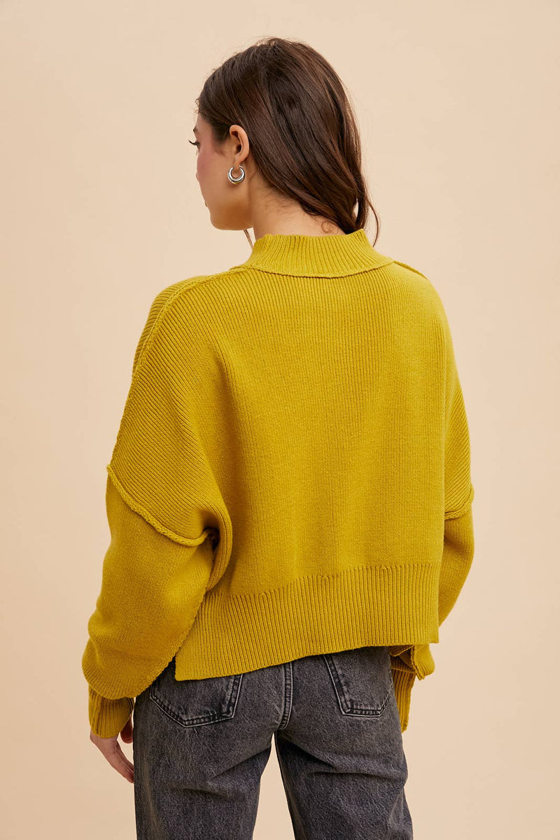 In Loom - KNITTED MOCKNECK PULLOVER SWEATER - Home & Well