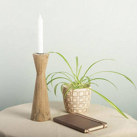 Large Wooden Candle Holder