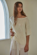 By Together - W1251 | Knit Cotton Short Sleeve Sweater Top - Home & Well 