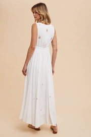 In Loom - VISCOSE ALL OVER EMBROIDERED SLEEVELESS MAXI DRESS - Home & Well