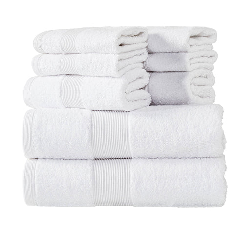 8 Piece 600 GSM Zero Twist Cotton Towel Set - Home & Well 