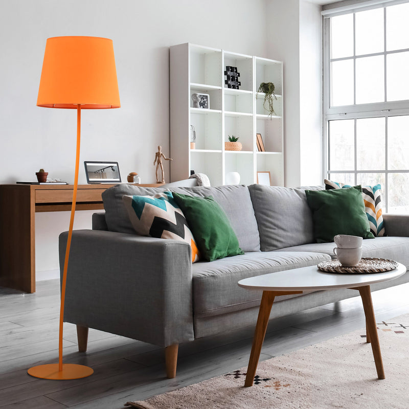 NICOLA Orange Mid-Century Modern Floor Lamp