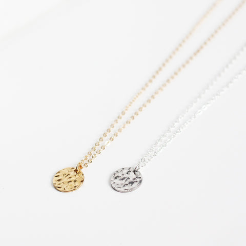 Hammered Disk Necklace
