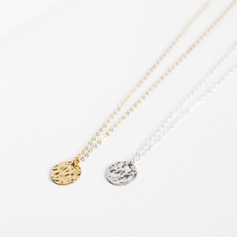 Hammered Disk Necklace
