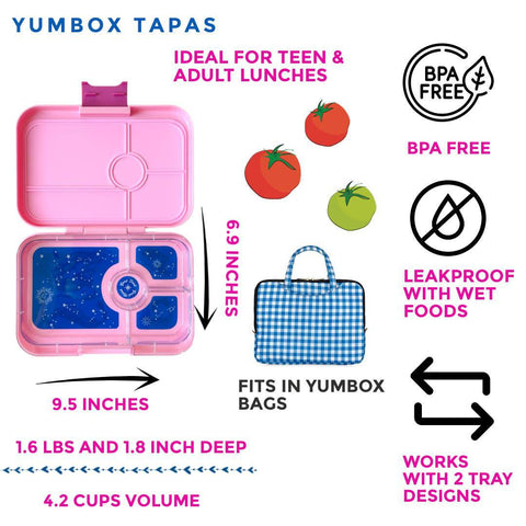 Yumbox - Leakproof Yumbox Tapas Capri Pink - 4 Compartment - Zodiac