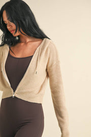 KIMBERLY C - Zip Up Knit Sweater Hoodie - Home & Well 