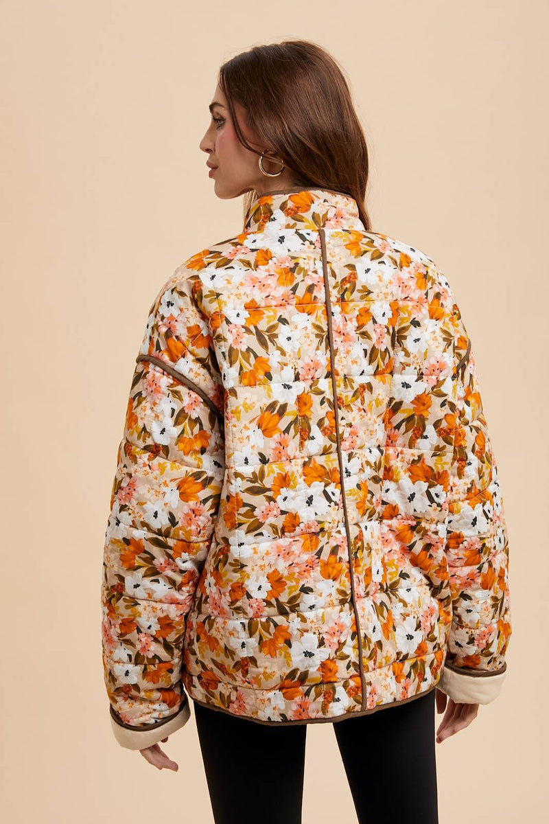In Loom - QUILTED PUFFER FLORAL JACKET - Home & Well