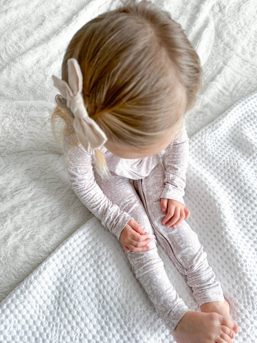 Early Grey - Bamboo Zip Sleeper - Beige Woodland - Home & Well 