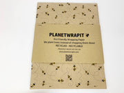PlanetWrapIt - Bee Recycled Kraft Wrapping Paper Gift Wrap - Home & Well 