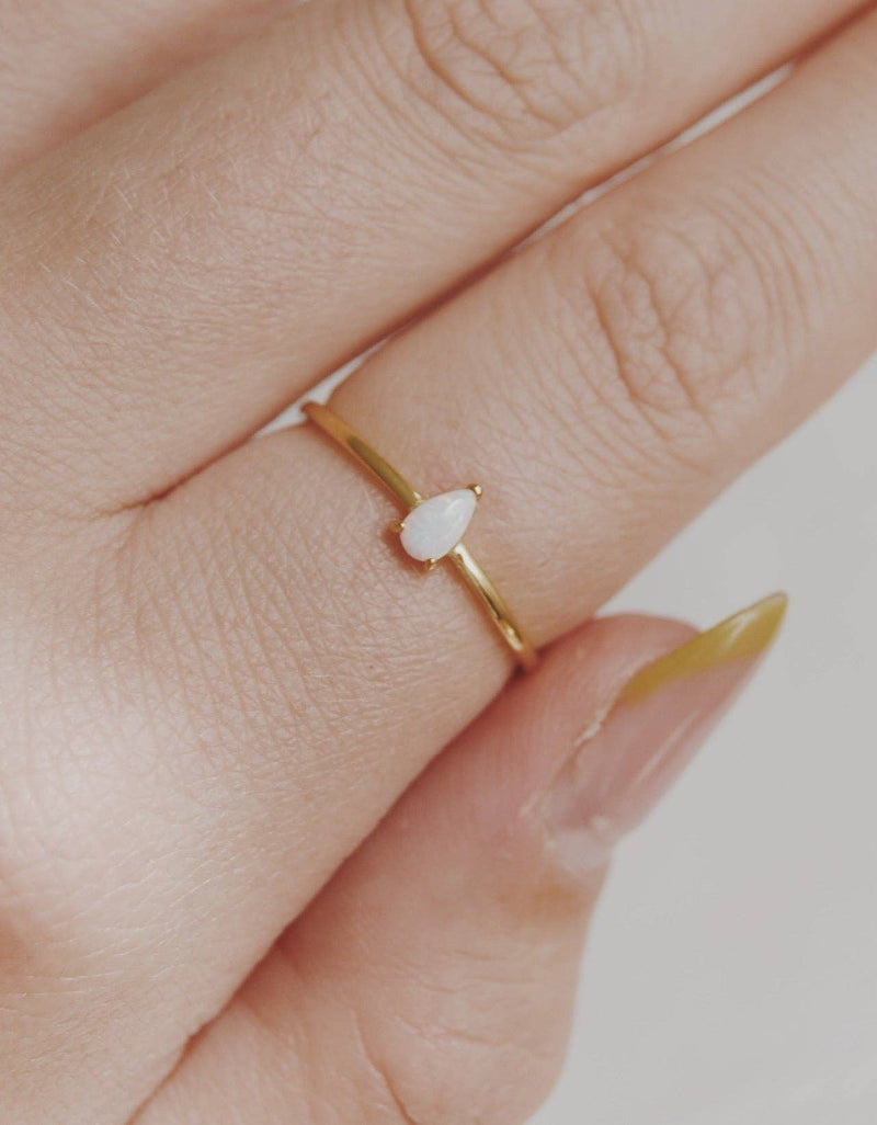Teardrop Opal Adjustable Ring - Home & Well 