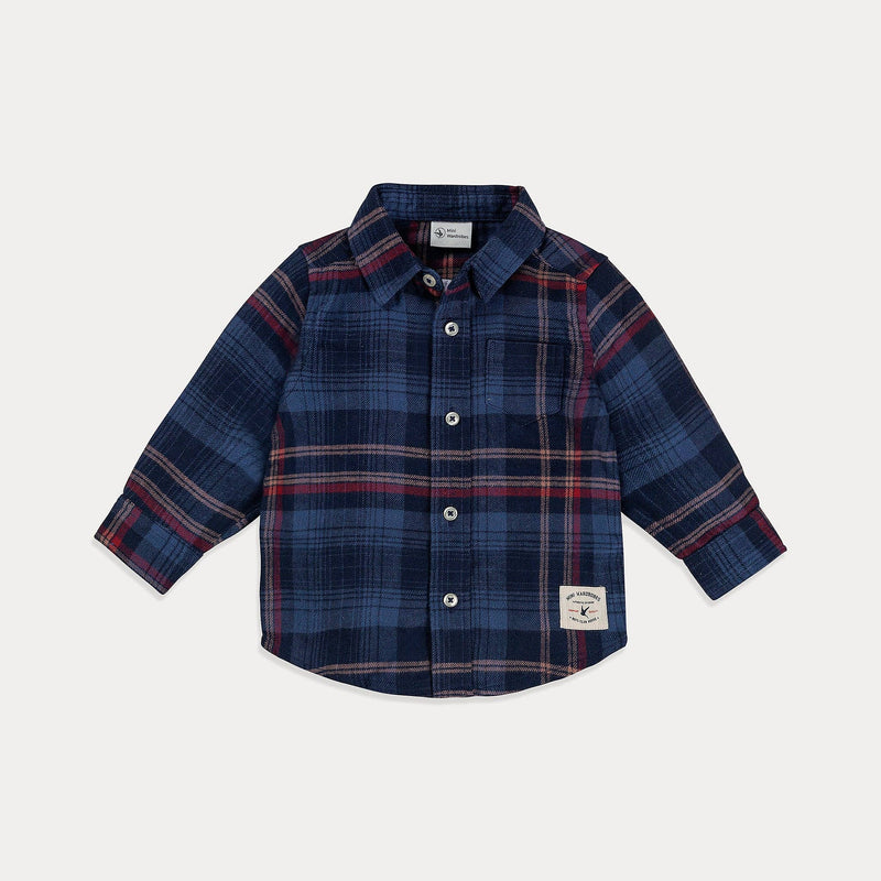 Mini Wardrobes - Baby Plaid Shirt Baby Boy Dress Shirt, Baby Button Down Shirt