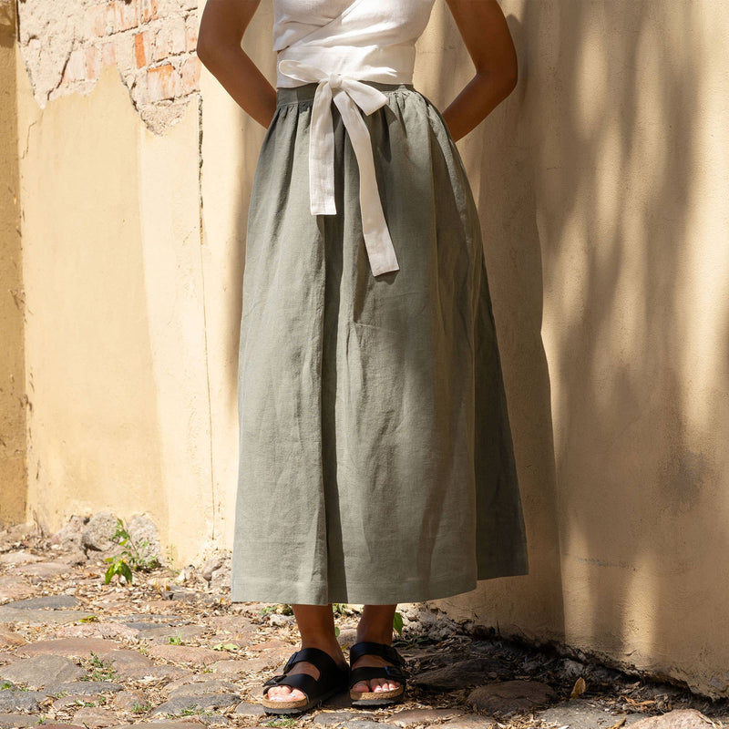 menique - Linen Long Skirt MAXI Sophia