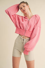 KIMBERLY C - Mineral Wash Zip-Up Hoodie - Home & Well 