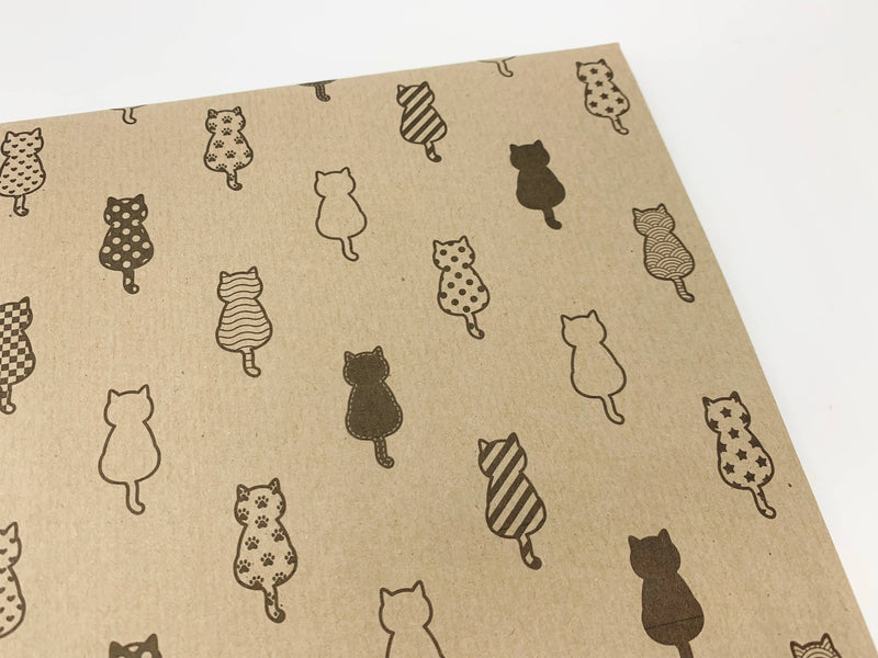 PlanetWrapIt - Cats Recycled Eco Kraft Wrapping Paper - Home & Well 