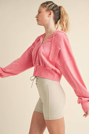 KIMBERLY C - Mineral Wash Zip-Up Hoodie - Home & Well 