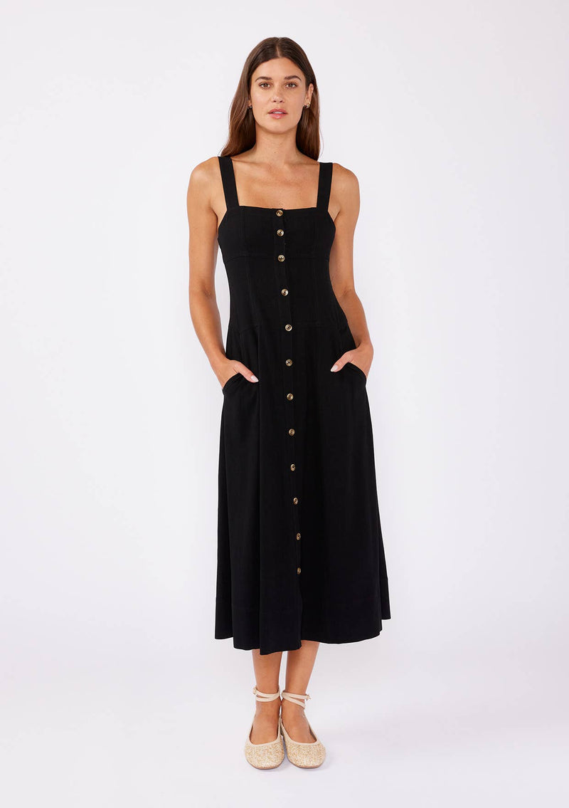 Lovestitch - Square Neck Corset Midi Dress - Home & Well