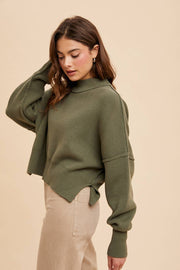 In Loom - KNITTED MOCKNECK PULLOVER SWEATER - Home & Well