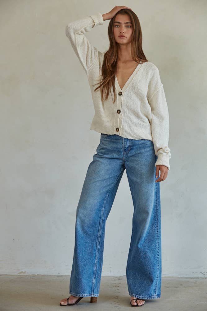 By Together - W1546 | Knit Sweater Button Down Cardigan - Home & Well