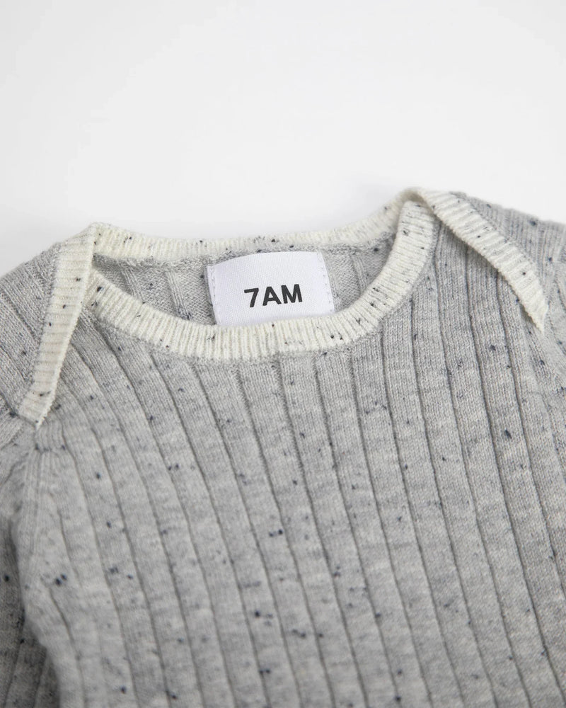 Hug Me Long Sleeve Bodysuit | Light Heather Grey | 7AM