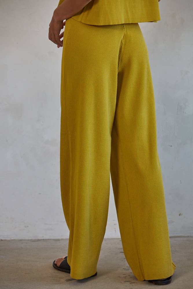 By Together - W1410 | Knit Sweater Wide Leg Pants - Home & Well