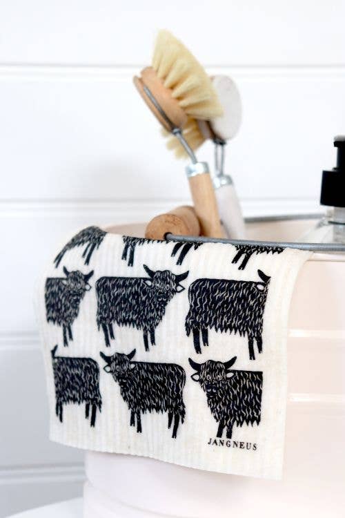 Highland Cow Dishcloth - Home & Well 