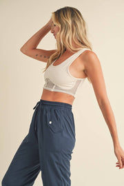KIMBERLY C - Bustier Active Top with Mesh Inlays - Home & Well 