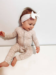 Early Grey - Bamboo Zip Sleeper - Beige Woodland - Home & Well 