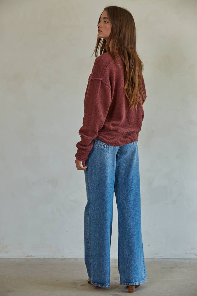 By Together - W1546 | Knit Sweater Button Down Cardigan - Home & Well