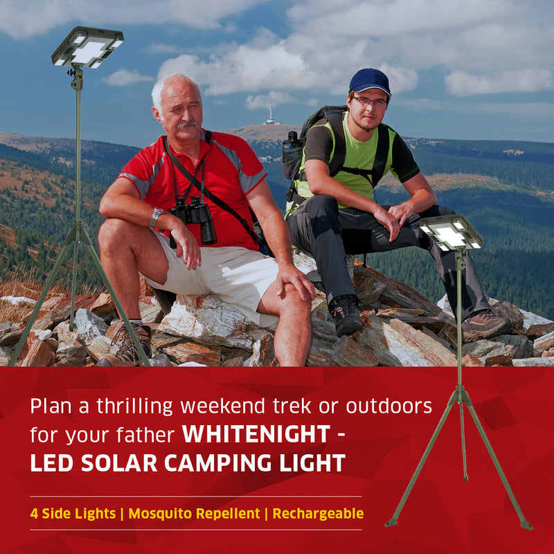 TRU De-LIGHT WHITENIGHT Multipurpose LED Solar / AC / DC - Garden, Camping Main Light + 4 Independent Detachable Multi Mode Side Lights / Tripod + Carrying Bag