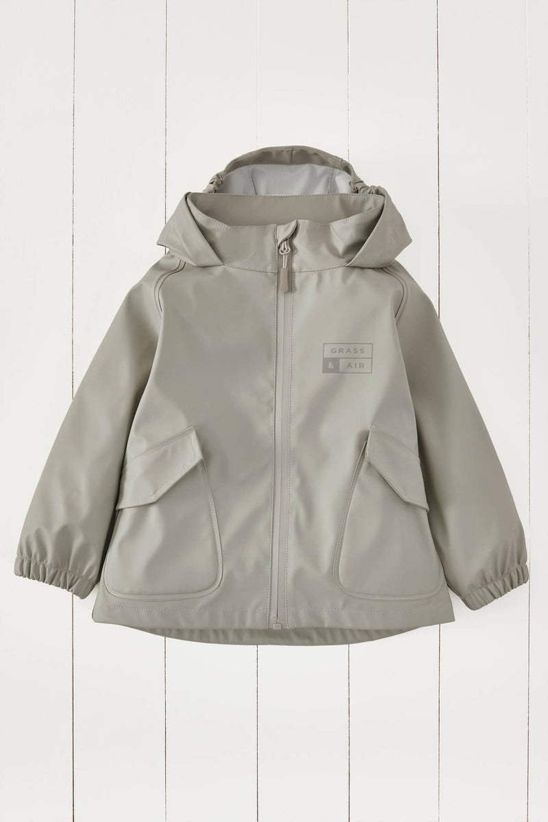 Grass & Air - Geothermal Grey Kids Waterproof Rain Jacket