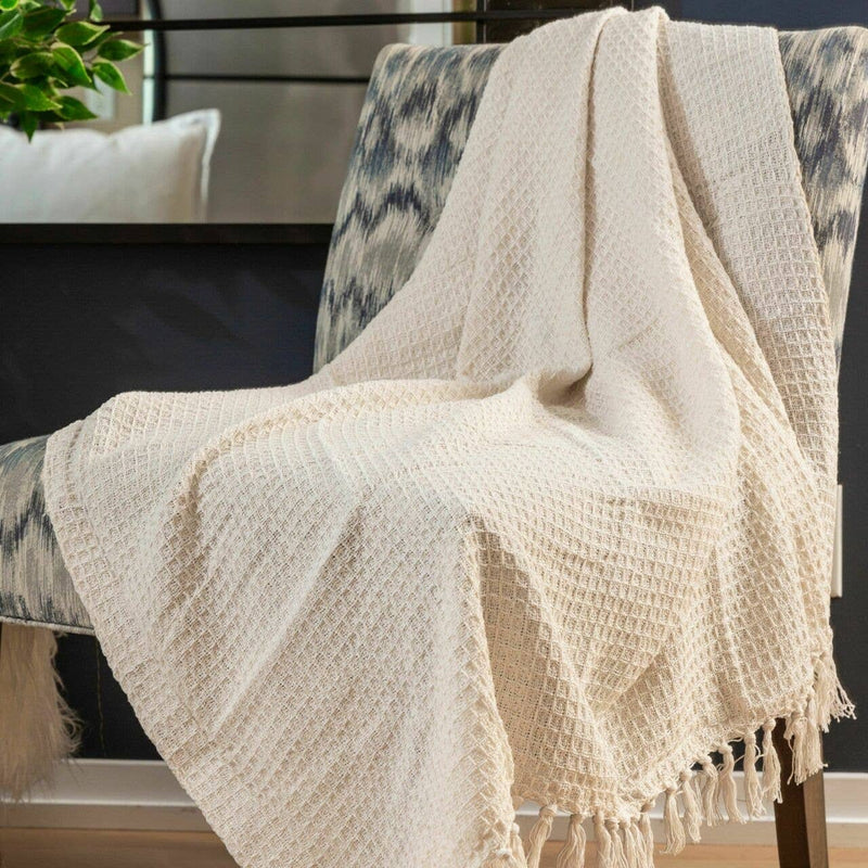 Fabstyles - Fabstyles Honeycomb High Quality Cotton Throw - Home & Well 