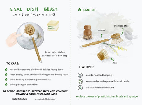 Plantish - Sisal Dish Brush Refill (Brush Head Only)