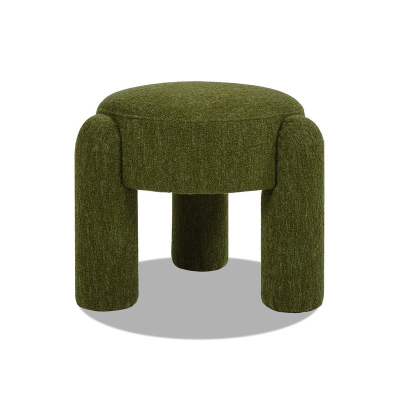 Olea Boucle Ottoman - Moss Green