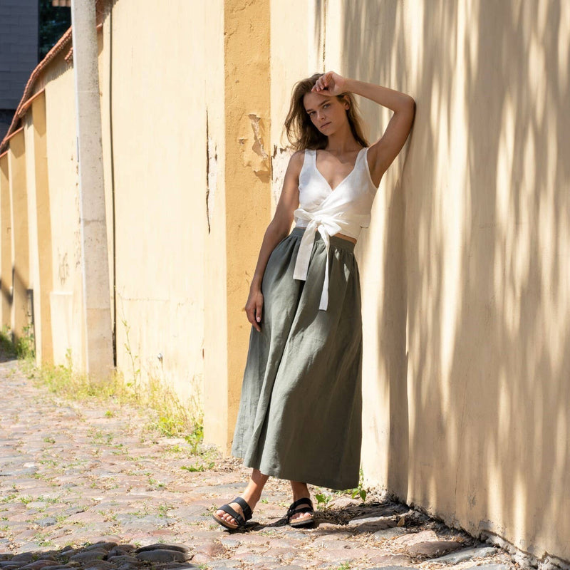 menique - Linen Long Skirt MAXI Sophia
