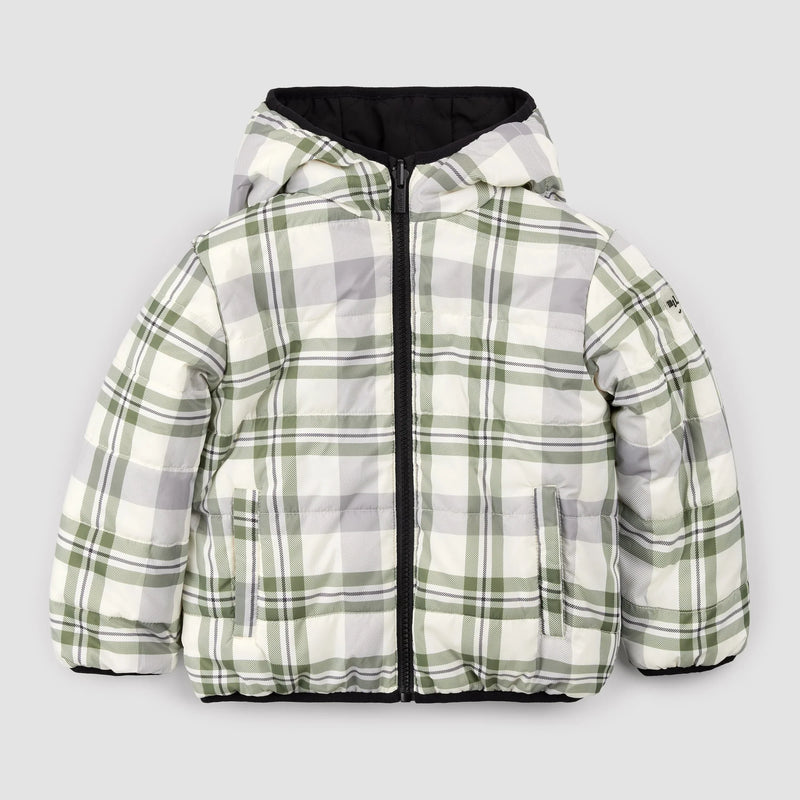 Reversible Jacket | Winter Moss Plaid Print on Black | Miles the Label