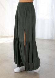 Lovestitch - Bohemian Smocked Tiered Maxi Skirt - Home & Well