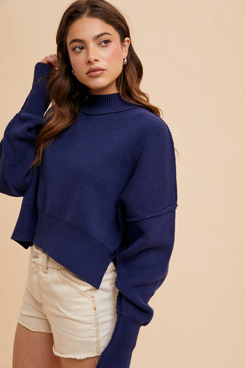 In Loom - KNITTED MOCKNECK PULLOVER SWEATER