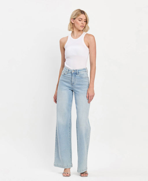 VERVET by FLYING MONKEY High Rise Full Length Wide Leg Jeans OPTIMISTIC - Home & Well