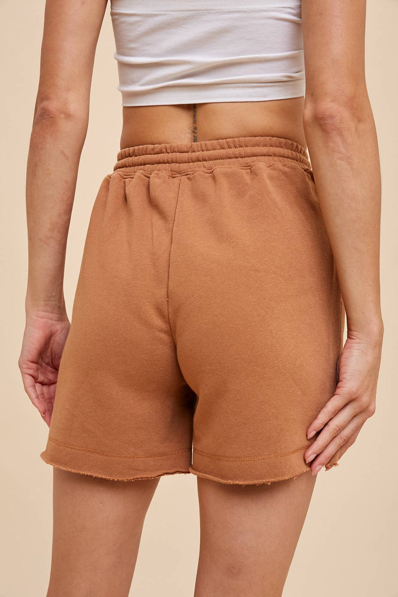 In Loom - GARMENT WASHED COTTON FRENCH TERRY SHORTS - Home & Well