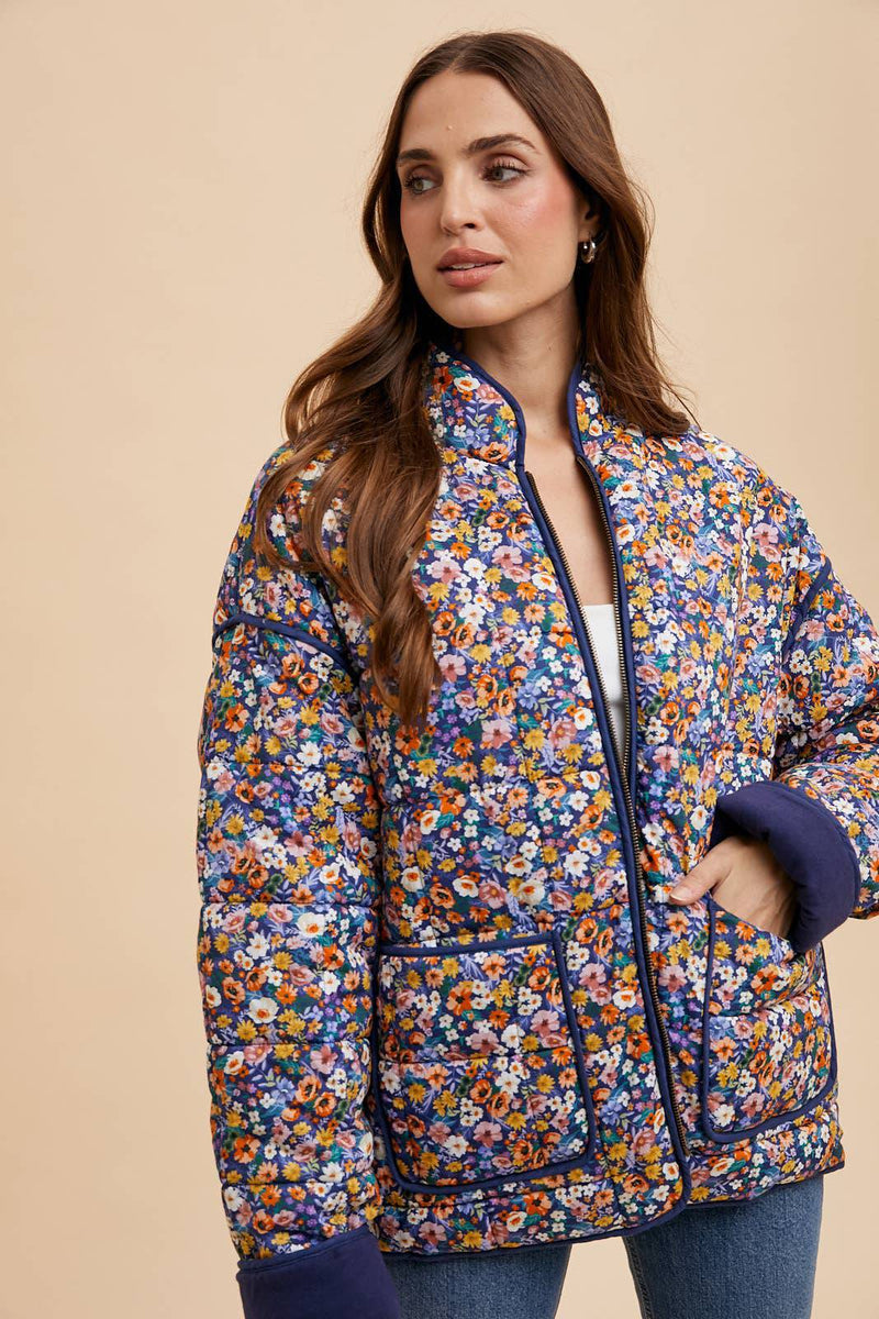 In Loom - QUILTED PUFFER FLORAL JACKET - Home & Well