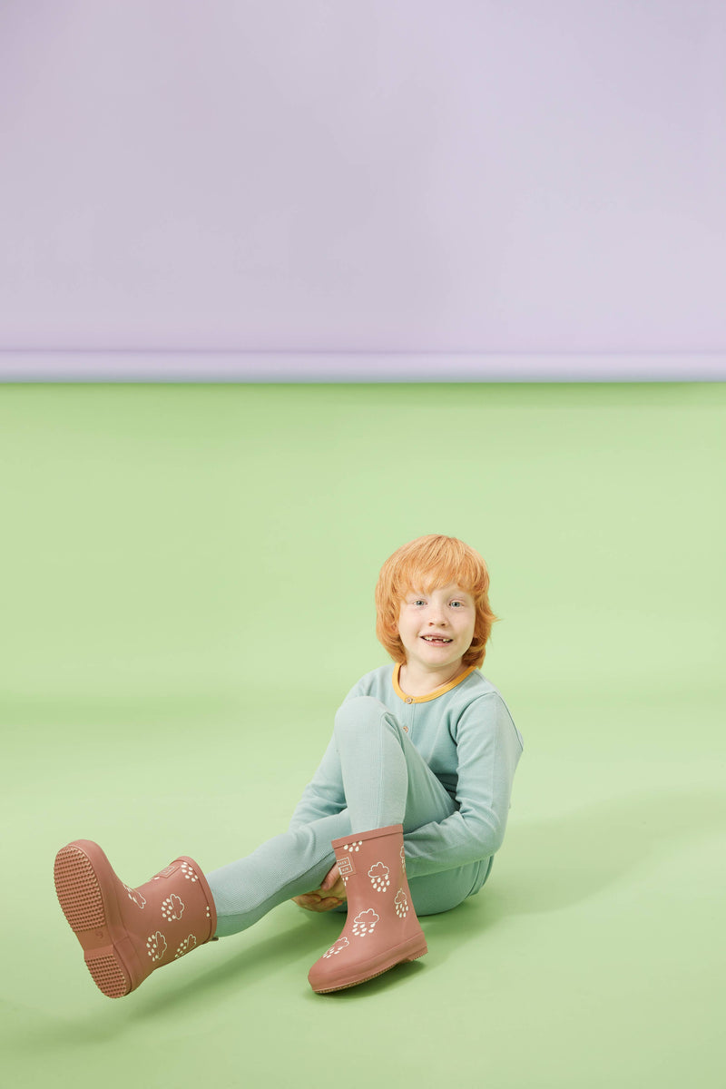 Grass & Air - Rose Colour-Changing Kids Winter Wellies