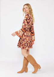 Lovestitch - Bohemian Long Bell Sleeve Mini Dress - Home & Well