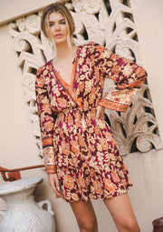 Lovestitch - Bohemian Long Bell Sleeve Mini Dress - Home & Well