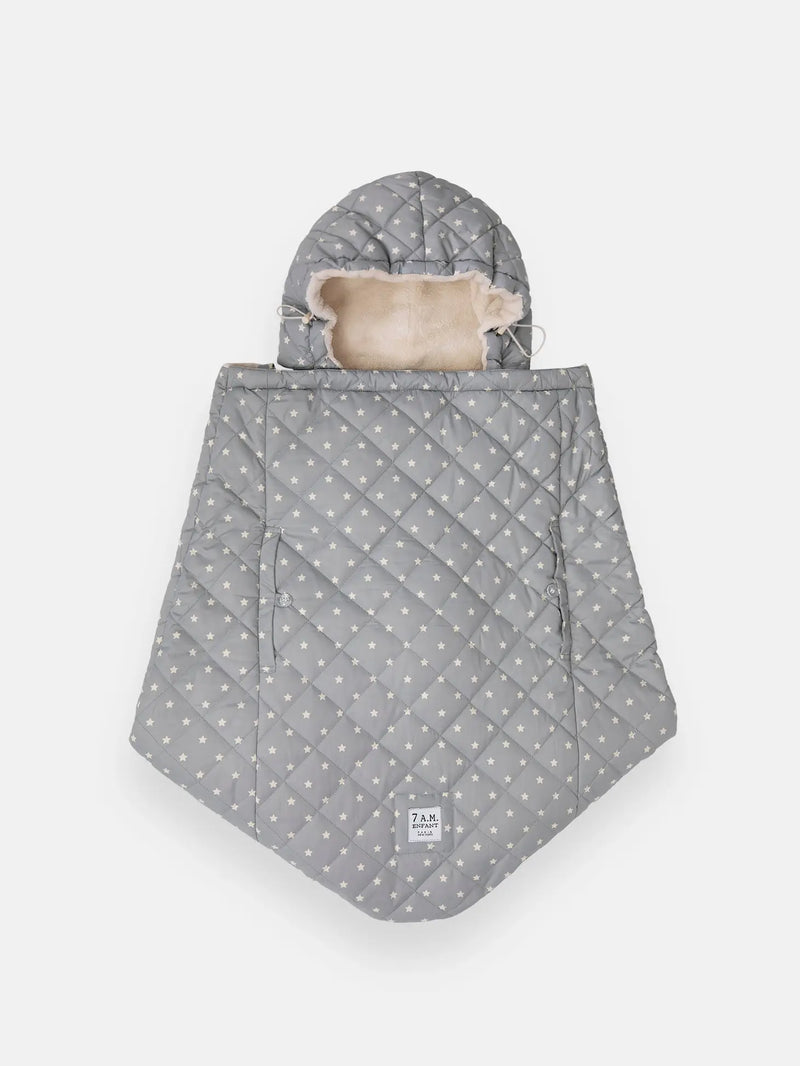 K-Poncho - Plush | 7am Enfant | Grey Stars Regular Weight