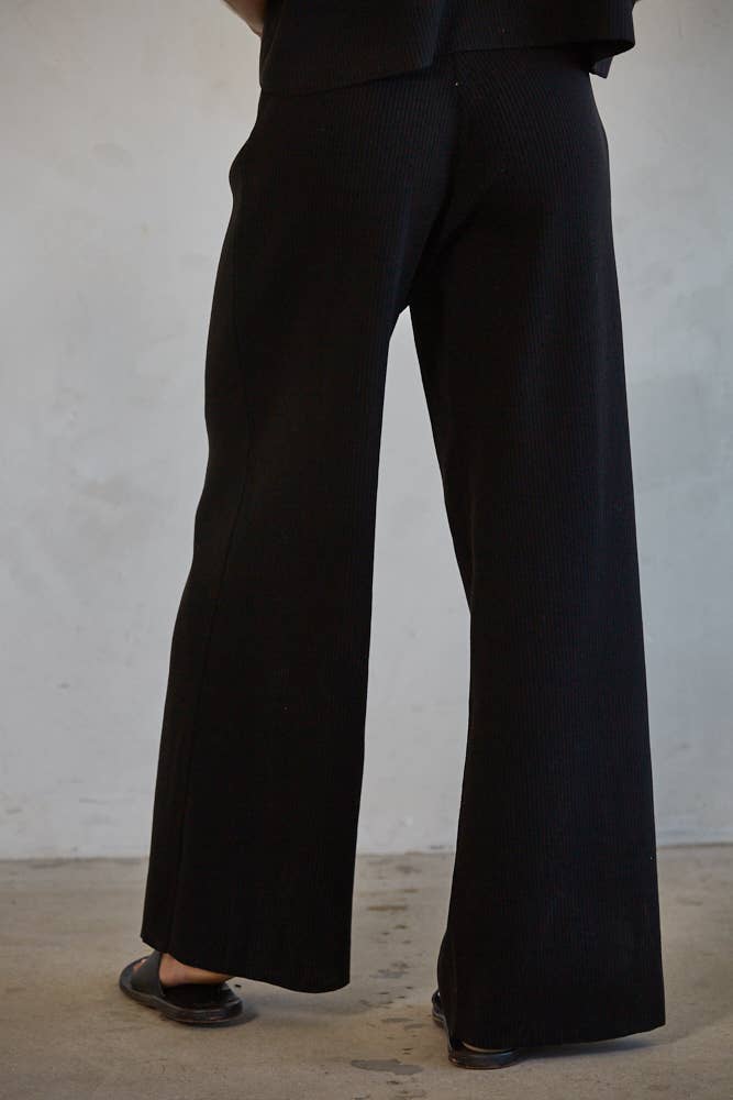 By Together - W1410 | Knit Sweater Wide Leg Pants - Home & Well