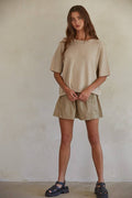 By Together - W1251 | Knit Cotton Short Sleeve Sweater Top - Home & Well 