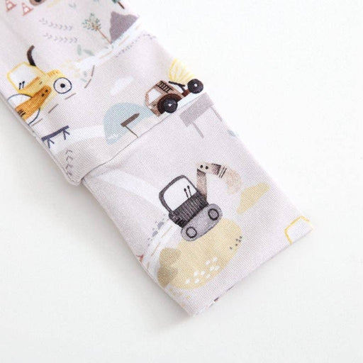 Early Grey - Bamboo Zip Sleeper - Diggers - Home & Well 