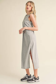 Sleeveless Terry Cloth Midi Dress - Home & Well 